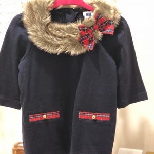 Like New Janie & Jack Fur around neck Top 12-18